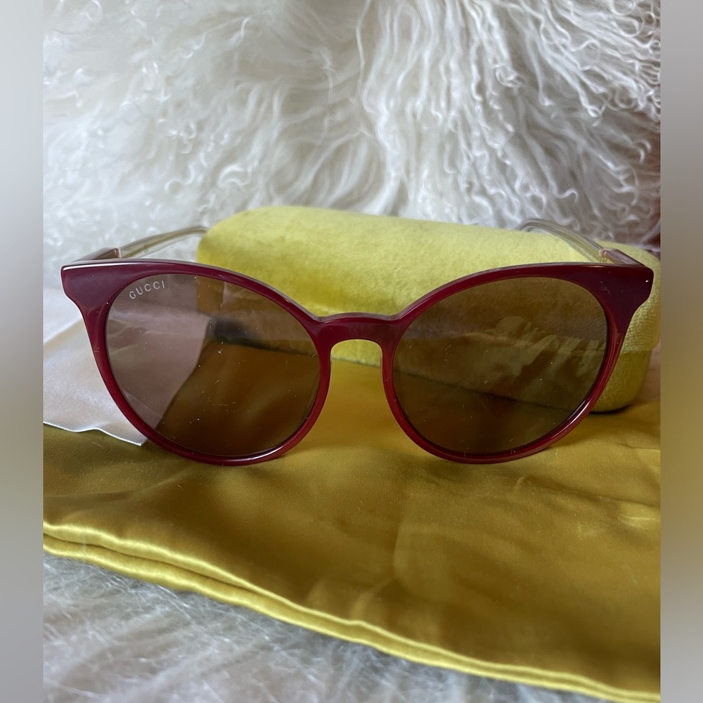 Red Gucci sunglasses